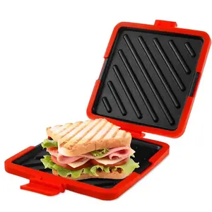 Microwave Sandwich Tray Non-Stick Food Grade Bread Baking Pan, Adjustable Microwave Power and Time, Suitable for Bacon, Wings, Steaks, Ham, Sandwiches, Toast, Universal Griddle Plate