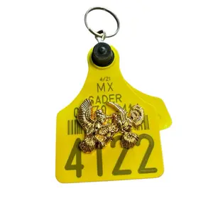 Cattle Tag Keychain Arete de Vaca Llavero con Concho