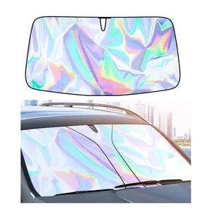 Rainbow car windshield sunshade, strong heat insulation, cool escort, colorful sunscreen for the whole car, fashionable and beautiful Reusable Magnetic Sunshade for Vehicles