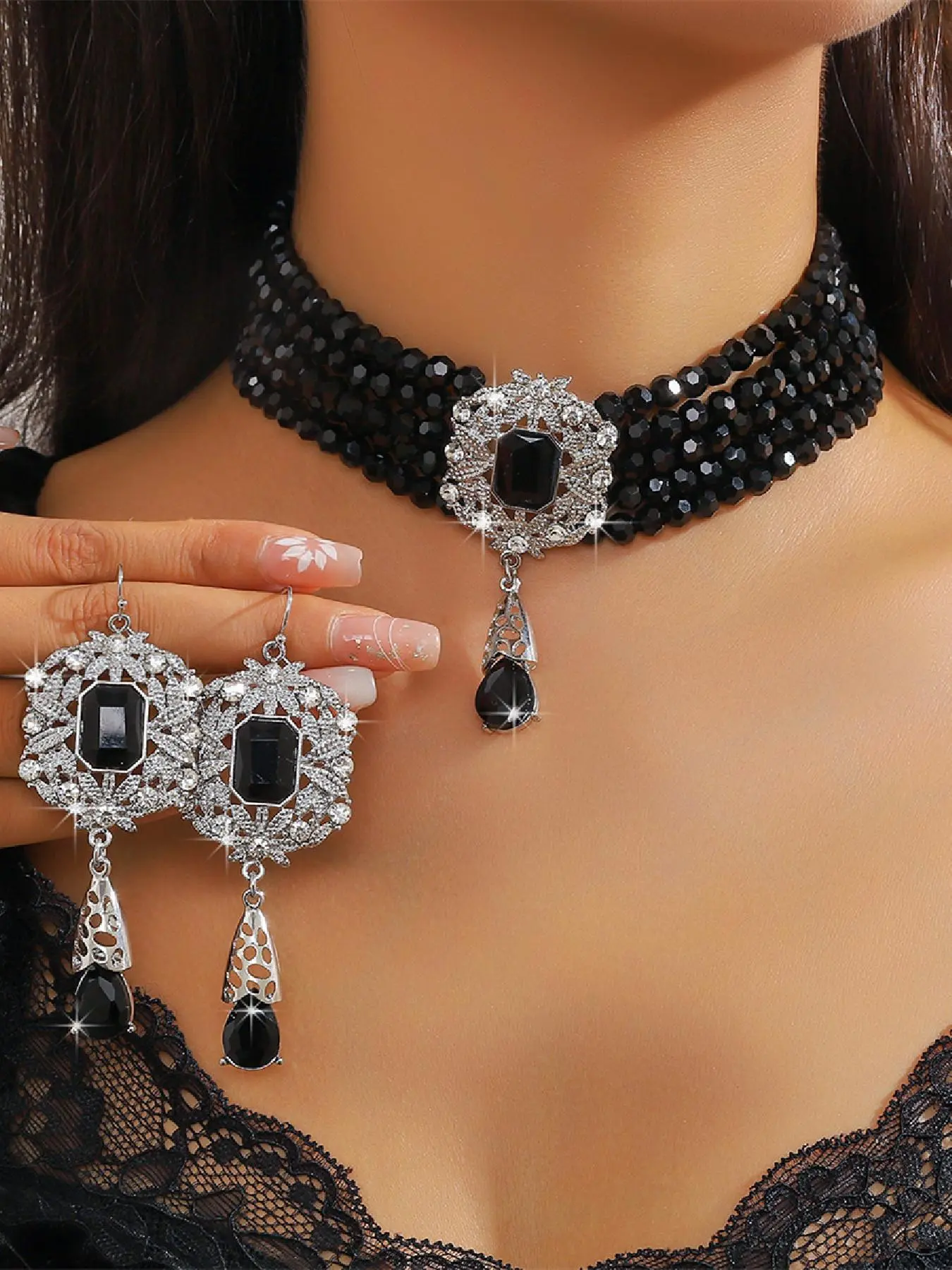 Elegant Artificial Crystal Decorated Jewelry Set, Fashion Jewelry for Party, Daily Clothing Decor, Trendy All-match & Exquisite Jewelry for Birthday Gift