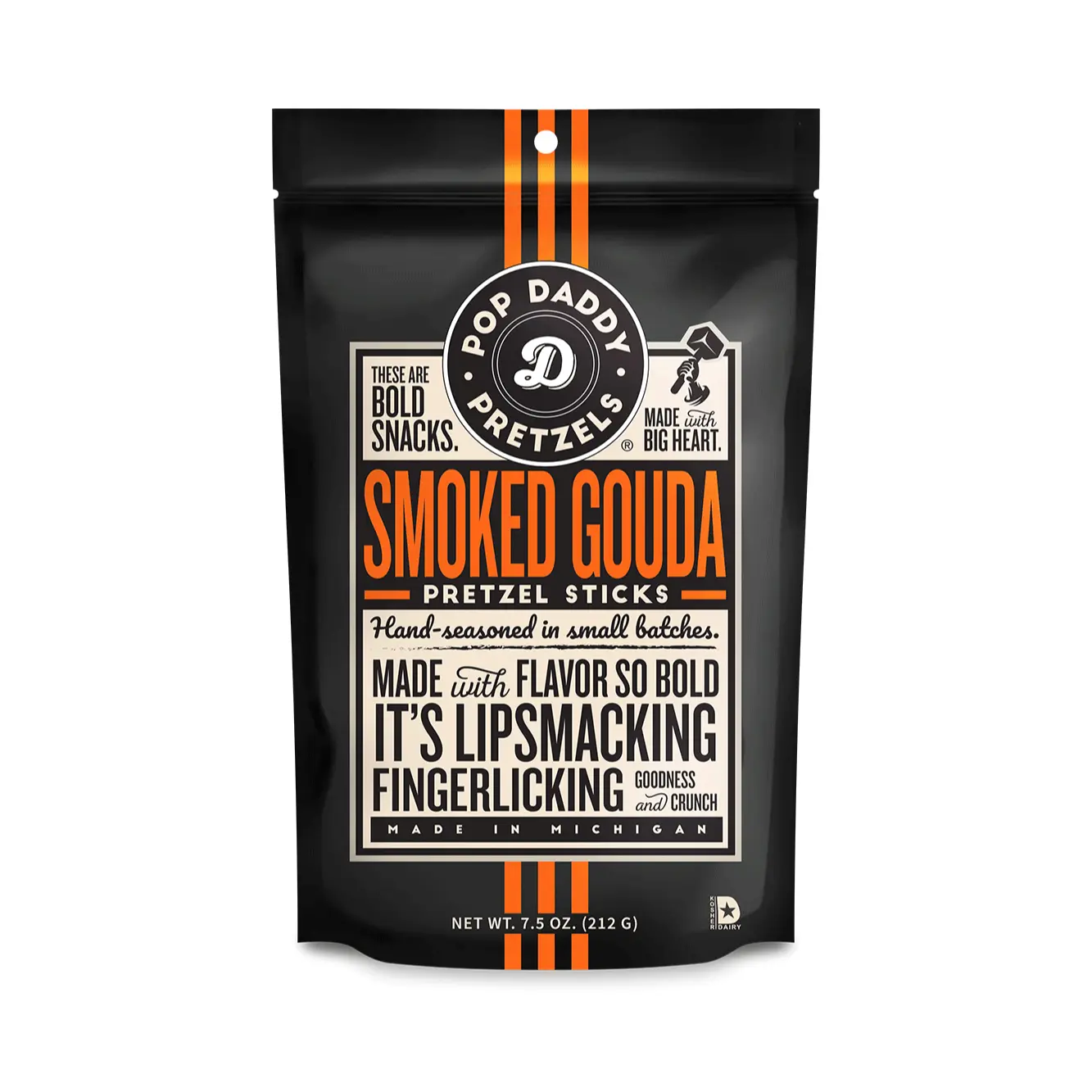 Pop Daddy Smoked Gouda Pretzel Sticks - Snack Product as Described