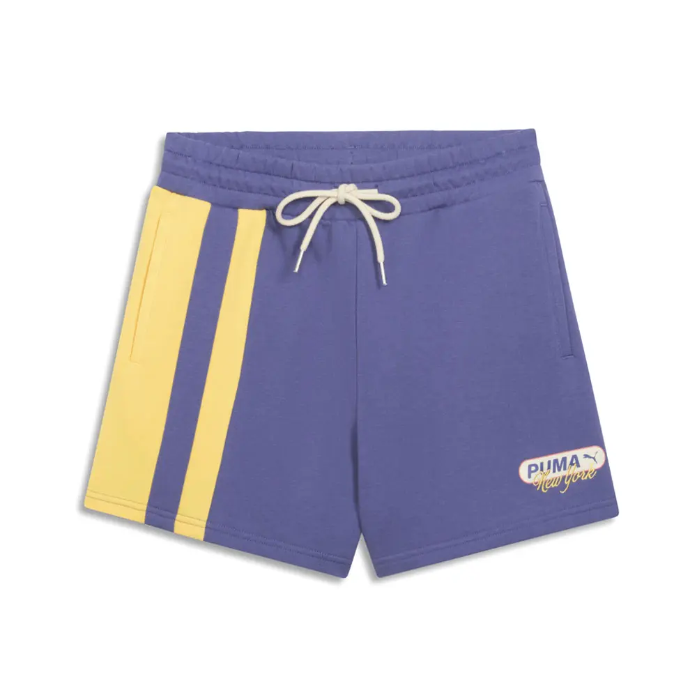 PUMA Womens Wardrobe Essentials Bright Lights Nyc Drawstring 4 Inch Shorts Casual Bottoms Casual - Blue