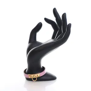 Pre-owned Hermes Mauve Sylvestre Swift Mini Rivale Bracelet