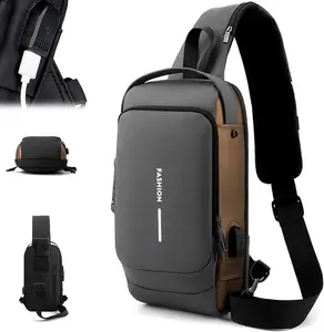 2025 Men's Crossbody Bag - Anti-Theft with Password Lock, Large Travel Bag Multi-Layer Storage, Detachable Strap, Durable & Stylish