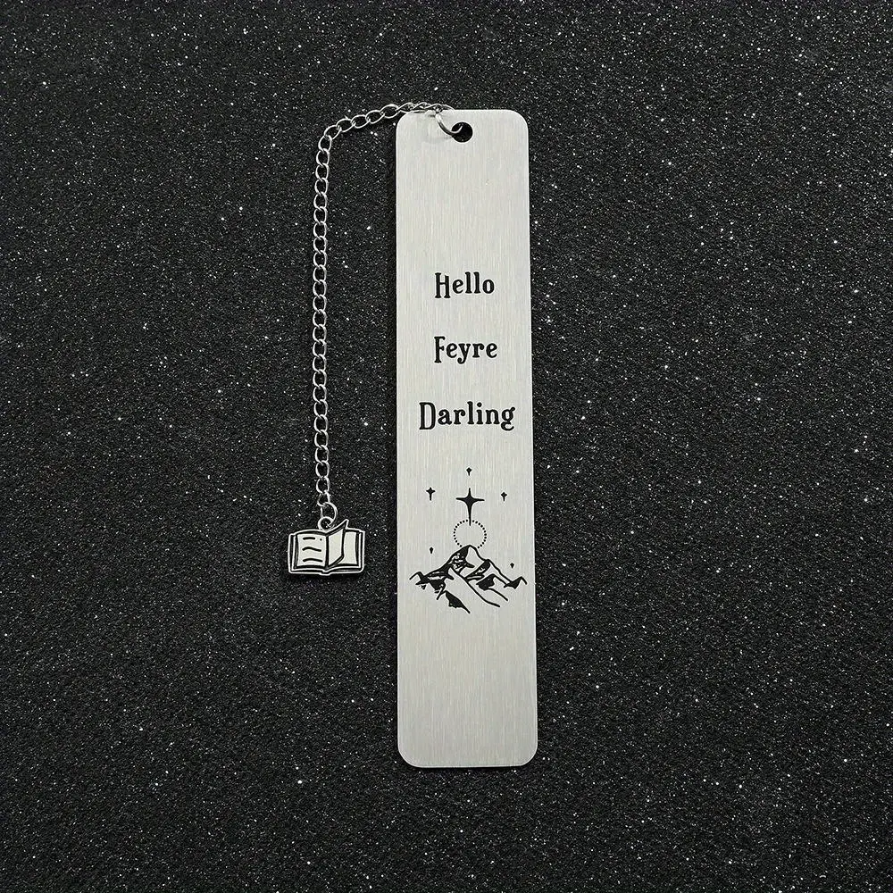 Stainless Steel Acotar Bookmark, Book Accessories, Hello Feyre Darling Engraving, Perfect Gift for Book Lovers & Collectors, 1 PC