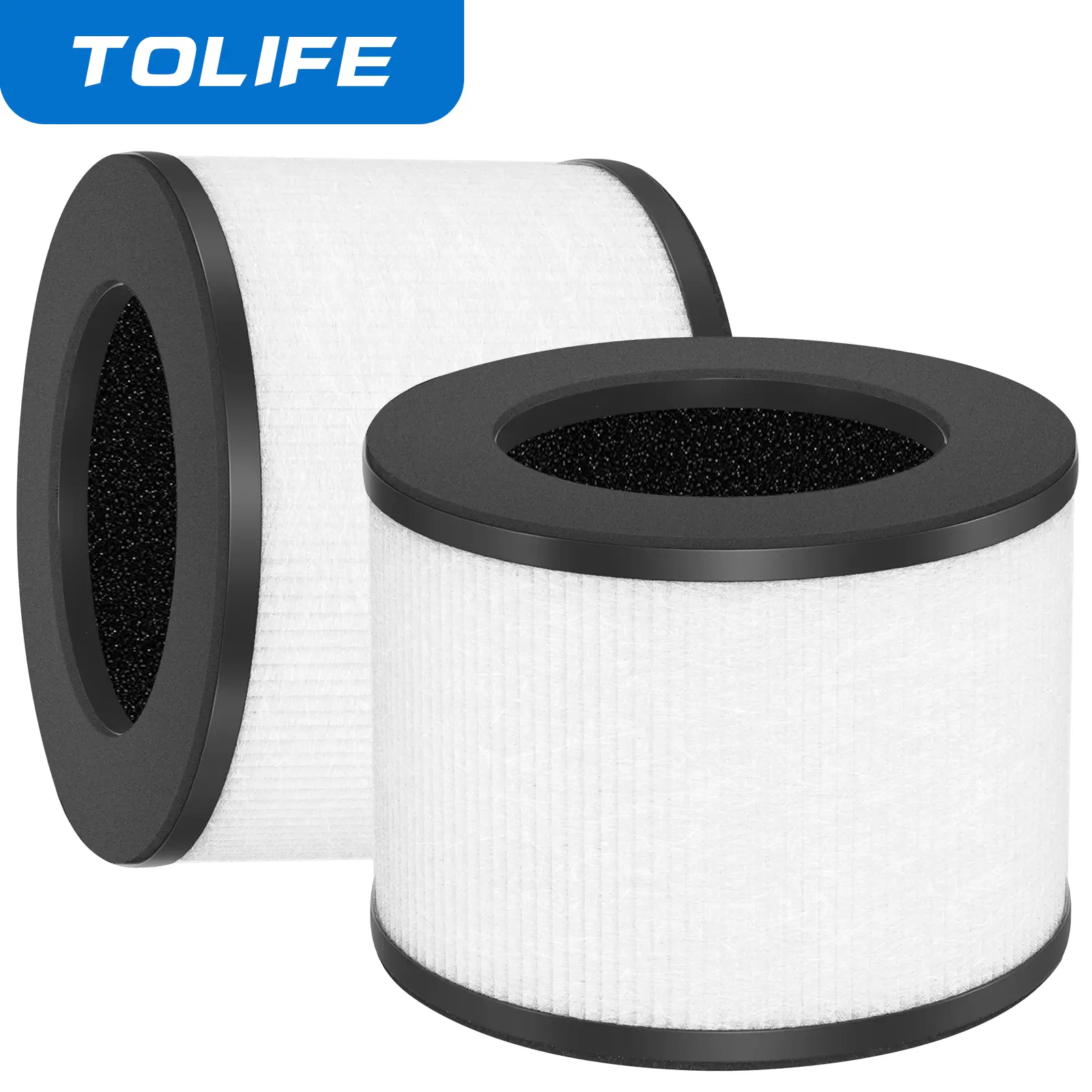 TOLIFE 2 Pack Replacement Filter Compatible with TZ-K1 Air Puri-fier, FreAire & AROEVE MK01/06 Air Purifi-ers, 3-in-1 H13 HEPA Filter, Activated Carbo