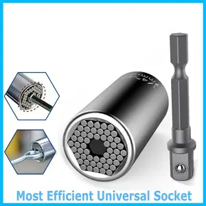 Universal Socket Wrench Tool 1/4-3/4 7mm-19mm with Alligator Adapter Set