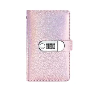 Money saving book, savings tracker organizer, notebook writing tool, waterproof glossy PU leather, large capacity, can hold 100 banknotes, shiny modern style, suitable for everyday designers, notebook office paper stationery