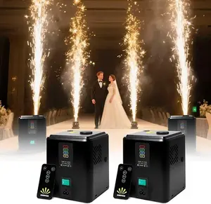 2 x Mini Cold Spark Machine, Portable FX Device with Auto Safety Cutoff, No DMX, Stage/Wedding/Event Special Effects Machine (2 Unit Black + 10 Pieces 50 g Consumables) Firework Party Supplies