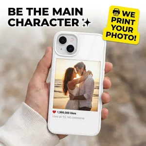 Custom Photo Phone Case with Card Holder | Aesthetic Photocard Clear Wallet Cover | Personalized Picture Frame Case | Y2K Couple Gift