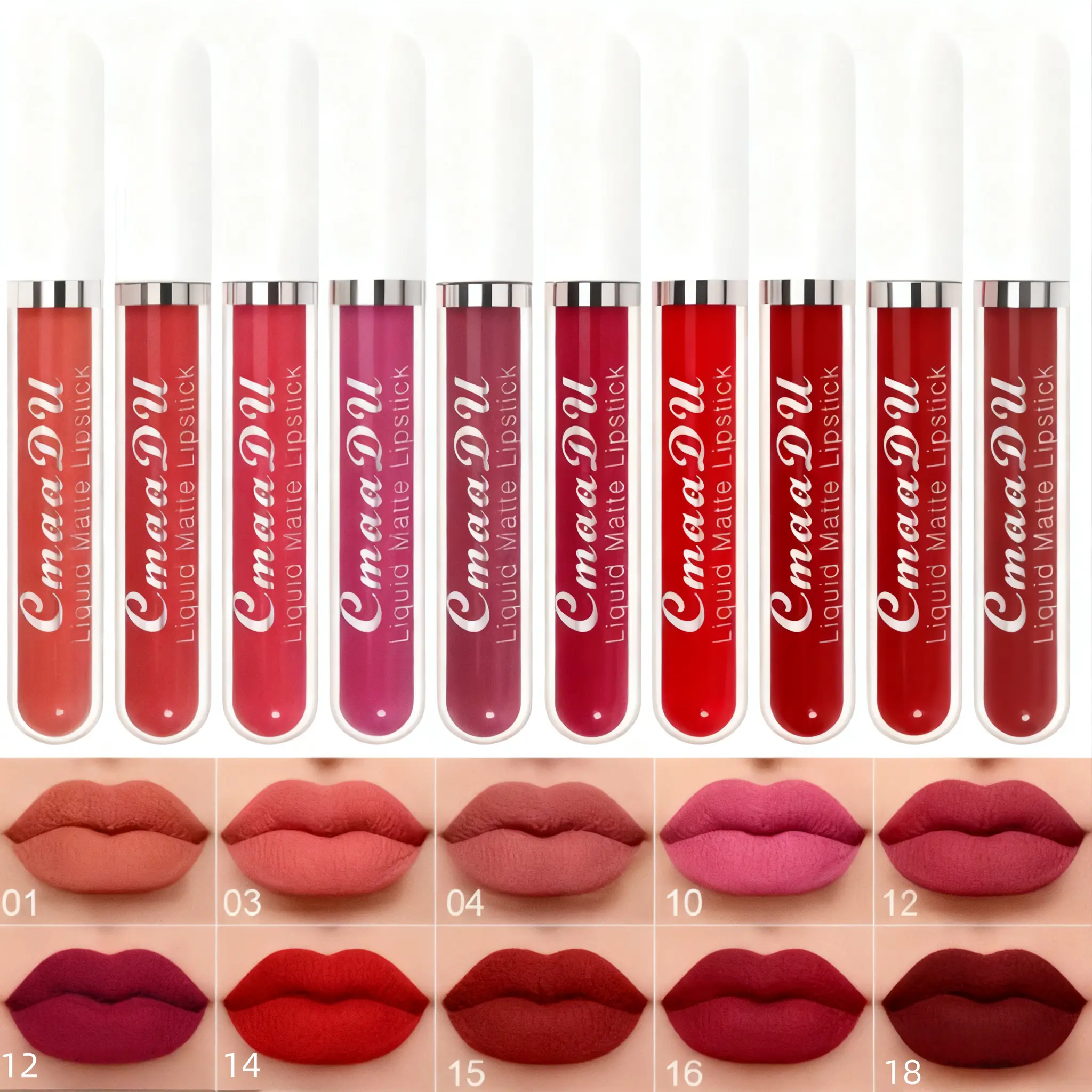 10 Pcs Matte Liquid Lipstick Set, Long-Lasting Waterproof Lip Color with a Smooth, Non-Stick Finish, Multi-Pack Makeup Kit for All Skin Types and Beginners