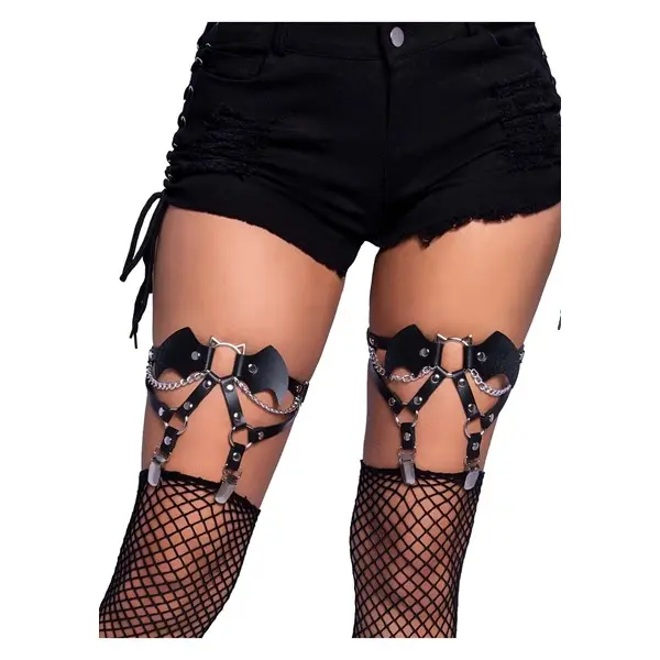 Studded Thigh High Bat Garter