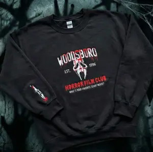 Woodsboro Horror Film Club Scream Embroidered Sweatshirt, Scary Movie Sweater, Horror Movie Shirt, 90s Horror