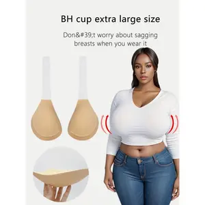 Silicone Lift Bra Invisible Strapless Plus Size Bra 3D Cup Anti-Sagging Breast Pads - Extra Large and Standard Sizes, Soft Polyester, Natural Looking Breast Enhancer for All Outfits Women's Underwear and Panty Accessories