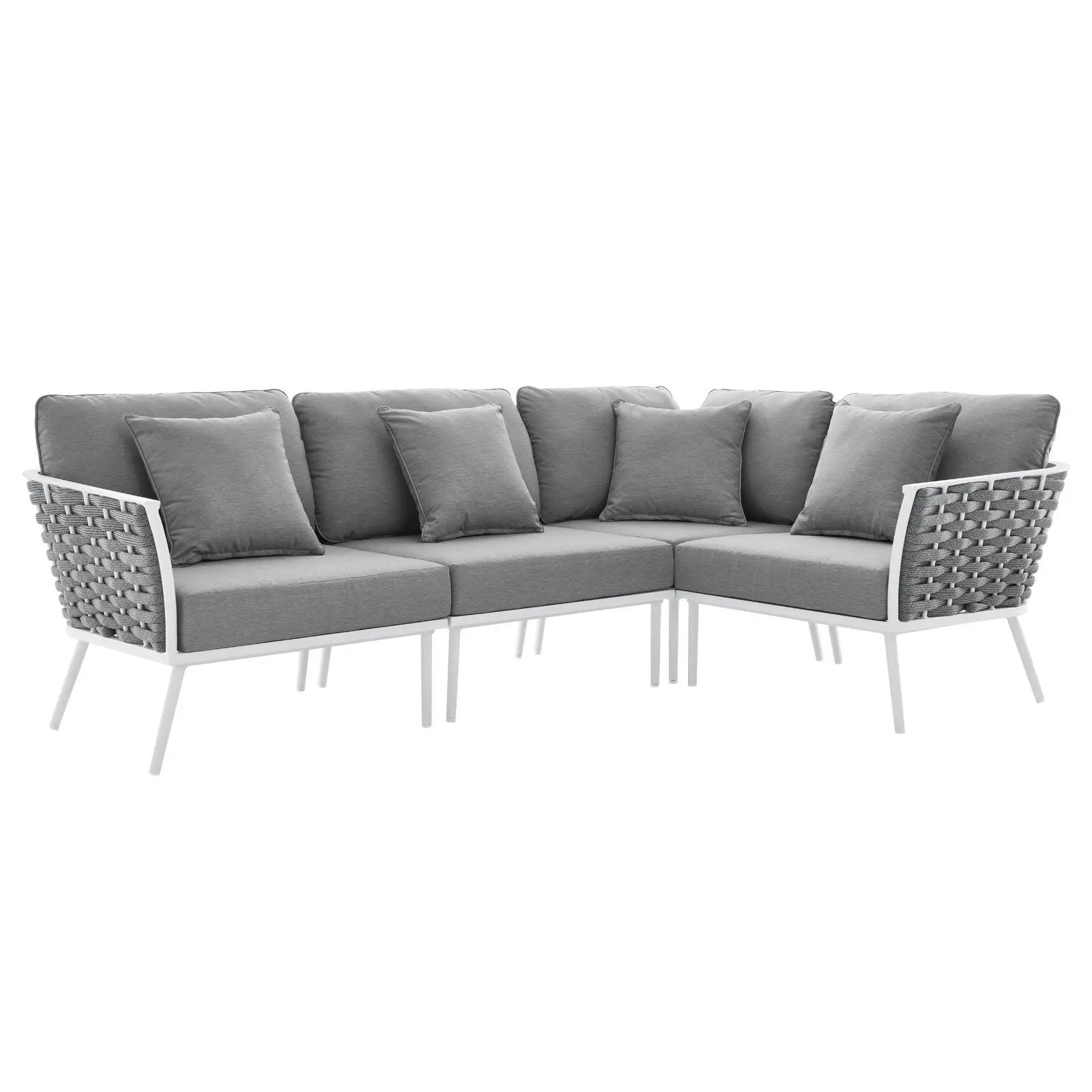 Modway Stance Outdoor Patio Aluminum Large Sectional Sofa