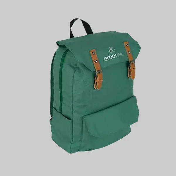 Eco-Conscious Classic Urban Backpack - Recycled Fabric, Lightweight, Adjustable, 12” x 4.5” x 16.5”, Leather Buckle Straps, Magnet Snap Closures, Full-Zip Compartments, Eco-Conscious Build, for Everyday Carry & Campus Life (Ideal for Green Consumers)