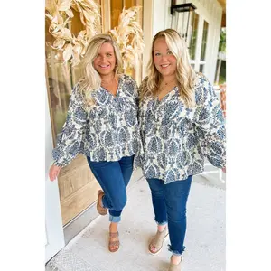 Midge Long Sleeve Baby Doll Ruffle Detail Top *FINAL SALE*