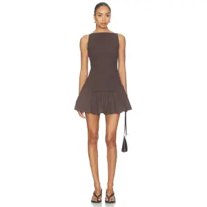 Bec + Bridge Marceline Mini Dress in Dark Chocolate