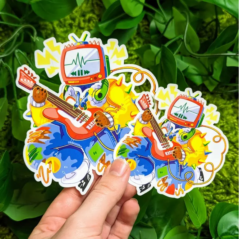 Kidcore Punk TV Head Stickers