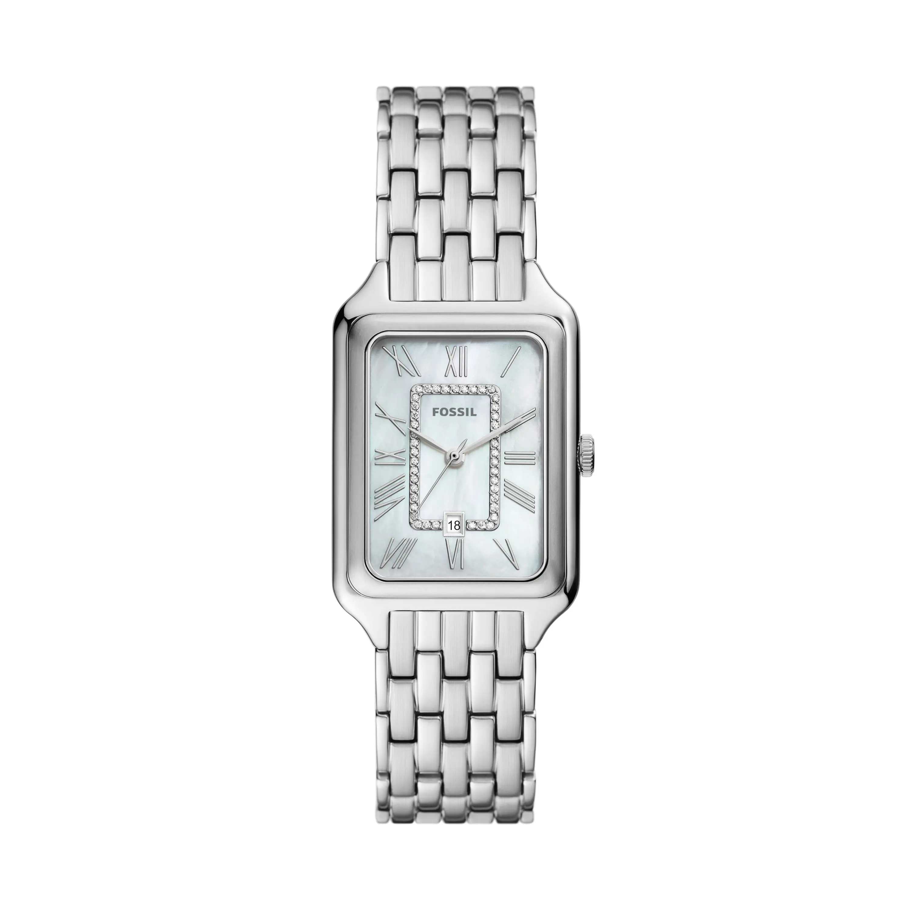 Fossil Women's Raquel 26mm Three-Hand Date, Stainless Steel Watch