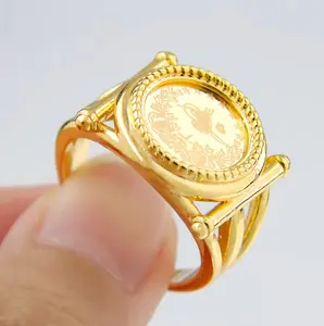Lira Coin Ring Elegant Ring Solitaire Stackable Rings