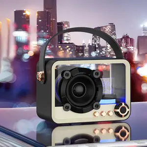 Portable Mini Camera Speaker Atmosphere Light, Multifunctional Projection Light, Clear Punk Style Light Suitable for Bedroom, Office Desk, Party, Travel