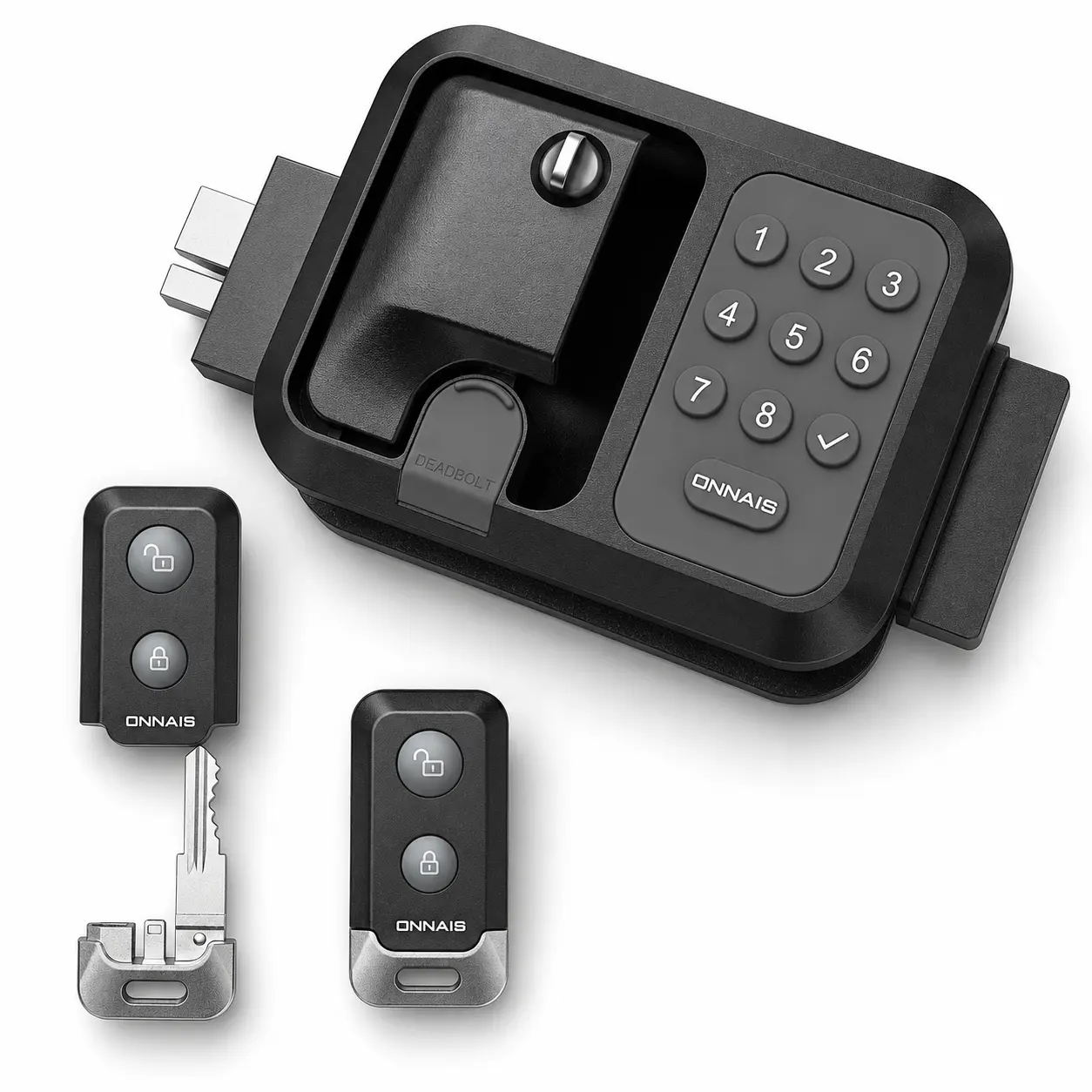 ONNAIS Guard SE W007 Keyless RV Door Lock, Full-Metal Electronic Replacement Handle with Backlit Keypad, 2 Remote Fobs and Backup Keys for Right-Hinged Travel Trailers and 5th Wheels