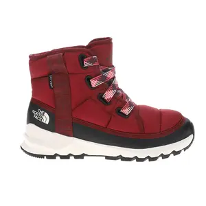 The North Face Womens Thermoball Lace Up Luxe Waterproof Winter Casual Boots Ankle - Red