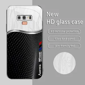 Suitable for [Galaxy Note9] High-end simple silk electroplated metal glass mobile phone case, affordable, fully shockproof, drop-proof, wear-resistant-995