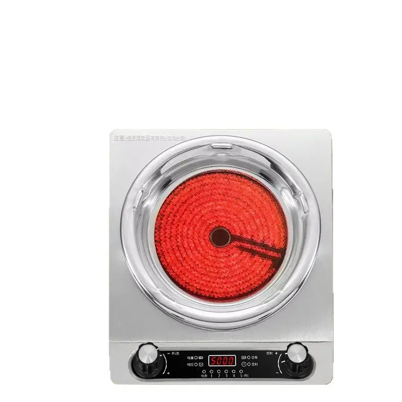 Concave Top Electric Ceramic Stove with Pot - High-Power, Fast-Heating Crystal Panel Kitchen Appliance, Flat-Top Commercial Stove for Home & Commercial High-Flame Stir-Frying, Kitchen Appliances, Flat-Top Commercial Stoves