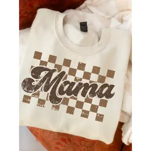 Checkered Mama Graphic Top Checkered Mama Graphic Top