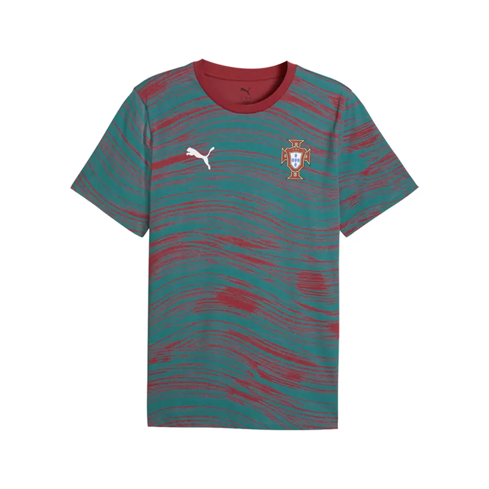 PUMA Mens Portugal Ftblculture All Over Print Crew Neck Short Sleeve Athletic Soccer Cleats  - Green