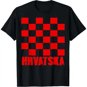 CROATIA T-shirt Croatian Flag Hrvatska Soccer Jersey Style Pure Cotton Graphic Tees Menswear Top: Gifts for Men & Women