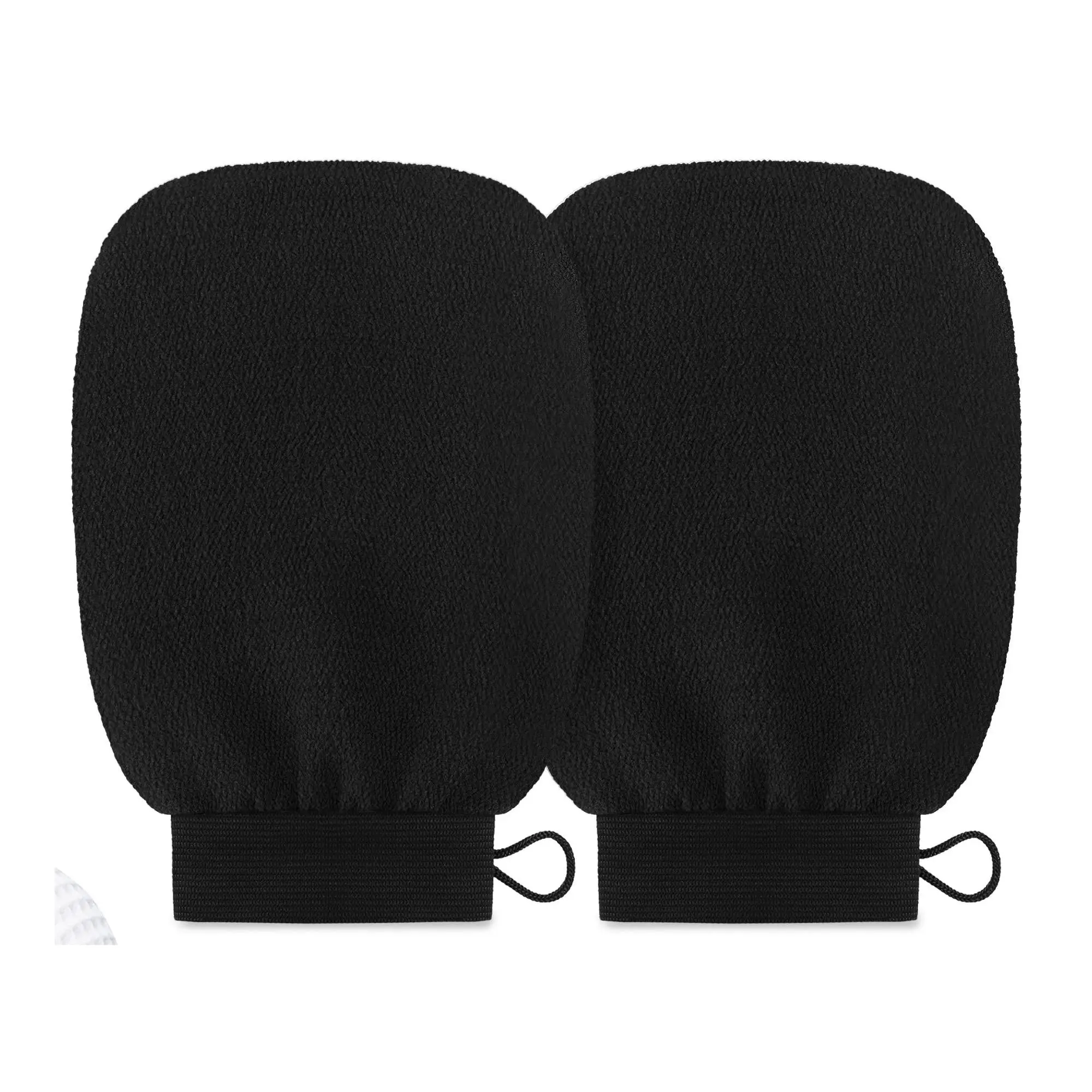 2-Piece Body Scrubber Gloves for Dead Skin Removal, 100% Viscose Fabric for Tan Prep, Lightweight Adult Bath & Shower Beauty Products, Exfoliating, Two Pieces