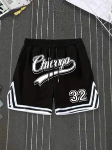 Men's Regular Fit Cartoon Print Basketball Shorts, Casual Comfy Lightweight Breathable Shorts for Summer, Men's Bottoms for Daily Wear