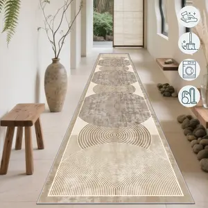 Nordic Style Long Runner Rug, Easy Clean Hallway Kitchen Mat, Soft Comfortable Bedroom Bedside Carpet, Ideal for Laundry Room Home Decor
