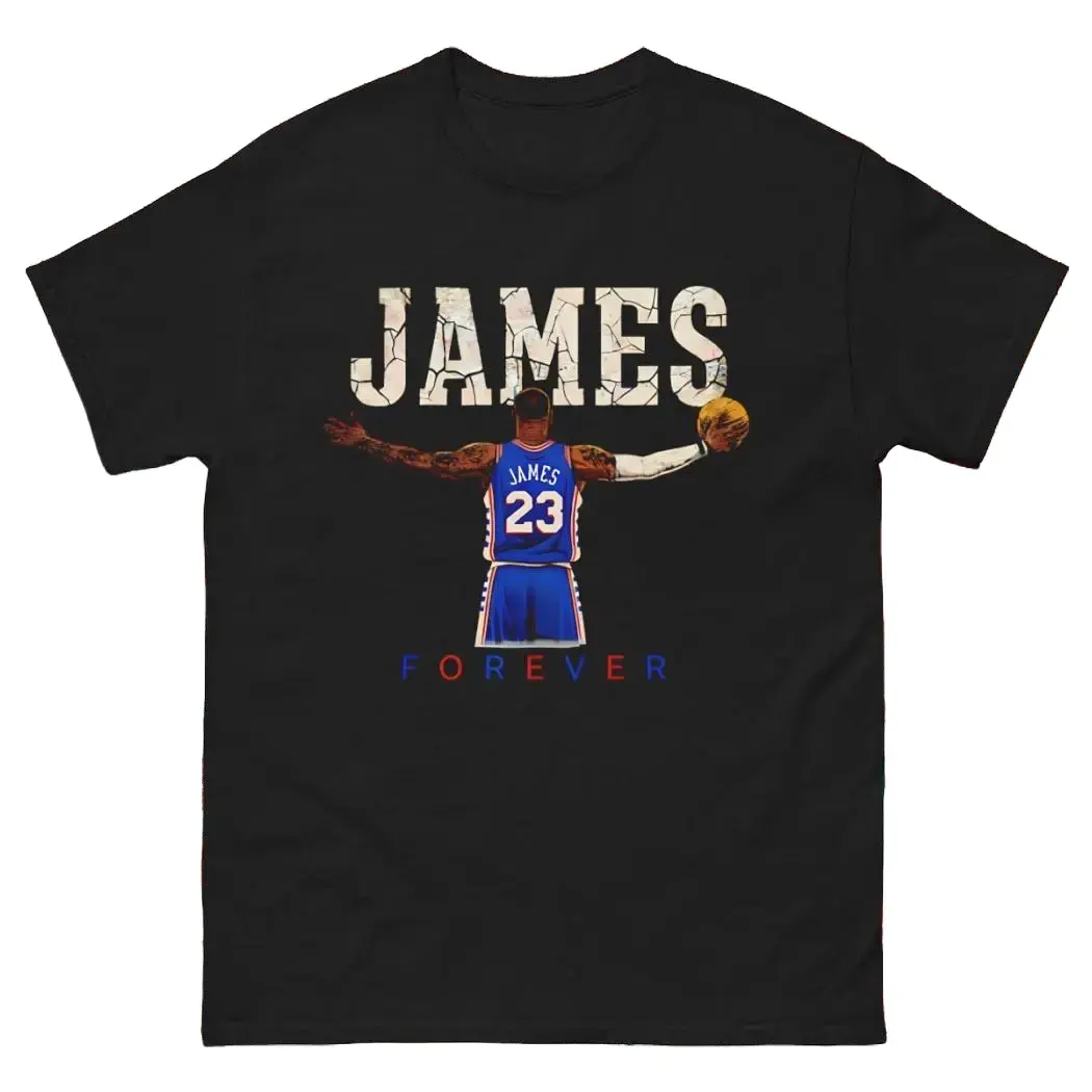 LeBron James Forever Graphic T-Shirt, King James Inspired Vintage Streetwear Tee, Basketball Legend Style Shirt, Retro Oversized Casual Top, Trendy Short Sleeve Graphic Tee, Gift Shirt for Sports Fans