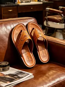 Men's Flip Flops, PVC Non-Slip Wear-Resistant Outsole + Breathable Upper, Summer Outdoor Casual Slippers