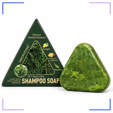 Anti hair loss shampoo soap containing Usman herbs to enhance root system and reduce hair loss for sparse hair. Herbal hair soap for hair care and cleaning Sulfate-Free Moisture Hair Care Set
