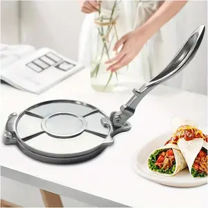 8 Inch Rotary Dough Machine, Premium Aluminum Tortilla Press, Portable Aluminum Tortilla Machine Ideal for Home & Small Kitchen Use, Handheld Manual Dough Press Tool for Making Fresh Tortillas, Flatbread and Traditional Mexican Daily Homemade Food