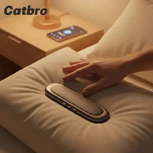 Catbro Under Pillow Speakers for Sleeping Bluetooth Bone Conduction 3D White Noise Generator Volume Control Sleep Timer Side Sleeper Friendly Audio