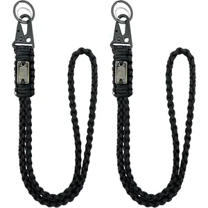 Heavy Duty Paracord Lanyard 550 Paracord Braided Keychain for ID Badges, Camera, Whistle, Traveling, Outdoor Activities