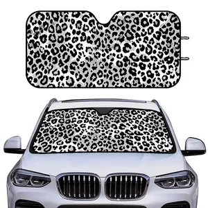 1-Piece car sunshade/visor, Windshield Sunshade, leopard print design, easy to install, suitable for beach travel parking, daily commuter parking and outdoor parking, can be used for personal use or as a gift