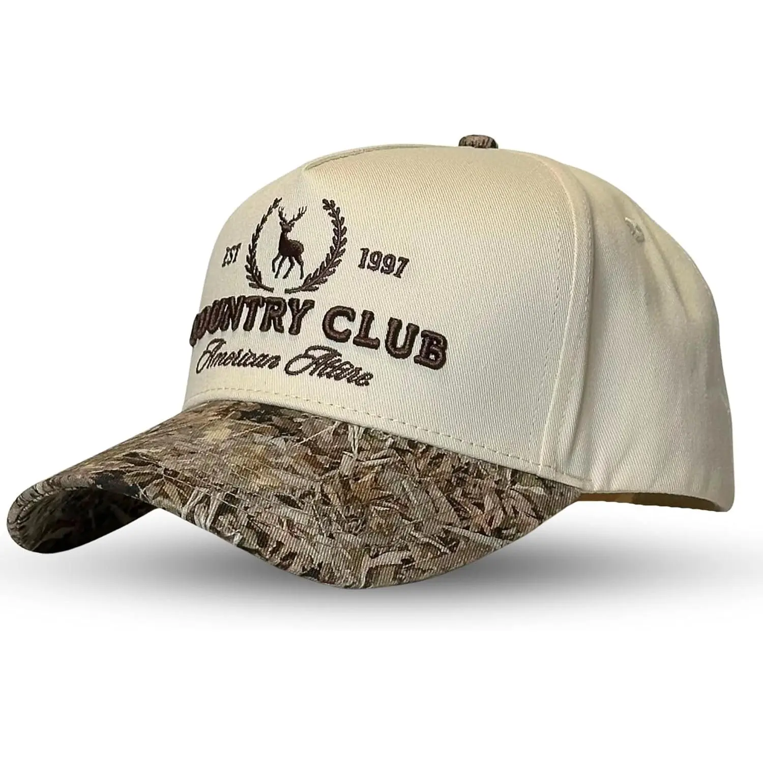 Vintage Western Trucker Snapback - High Quality Camo Trucker Hats, Camouflage Denim Cowboy Cap, Embroidered Cotton, Men's Hat, Women's Accessories, Country Fashion Gift for Golf Enthusiasts, High Quality Hat, Mens Hats