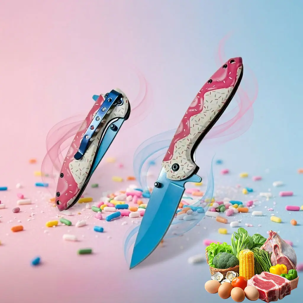 Stainless Steel Folding Knife with Translucent Handle, Portable Multi-Tool for Outdoor Camping and Hiking, High-Hardness Emergency Survival Gear, Outdoor Camping Knives, Essential Tools, Multitool Blades, Waterproof, Adults, Waterproof Wear
