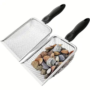 Garden Soil Sifter with Handle, Pet Feces Cleaner, Metal Garden Sand Fertilizer Sieve, Ideal for Beach, Sand, Stones, Dirt, Compost, Perfect for Gardening
