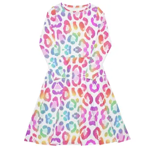 Color Pink long sleeve midi dress