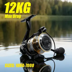 rooblinos HE Spinning Reel, 12+1BB Ultra Smooth, 5.2:1 Gear Ratio, Max Drag 22lbs, CNC Aluminum Spool & High Strength Rotor, Professional Fishing Reels for Bass Trout, Freshwater Saltwater Universal, Left/Right Interchangeable Power Handle, Multiple Sizes