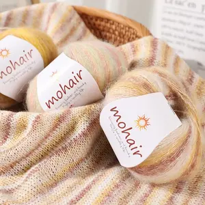 Striped Alpaca Wool Yarn Thread, Lightweight Knitting, DIY Handmade Material for Knitting Sweaters Scarves Hats Shawls, 45% Alpaca 25% Wool 30% Polyester, Diy Knitting Supplies, Premium Yarn