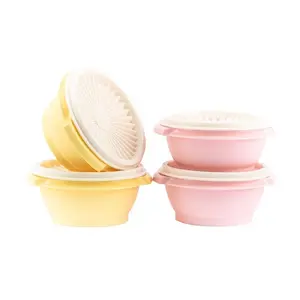 Father's Day Gift 300ml TPW Candy colors Freezer Bowl Set - 1Pack Pastel Colors with Airtight Lids for Easy Storage and Organization Family-sized food storage containers, children's bowls, premium food storage containers,  colorful,Bowl